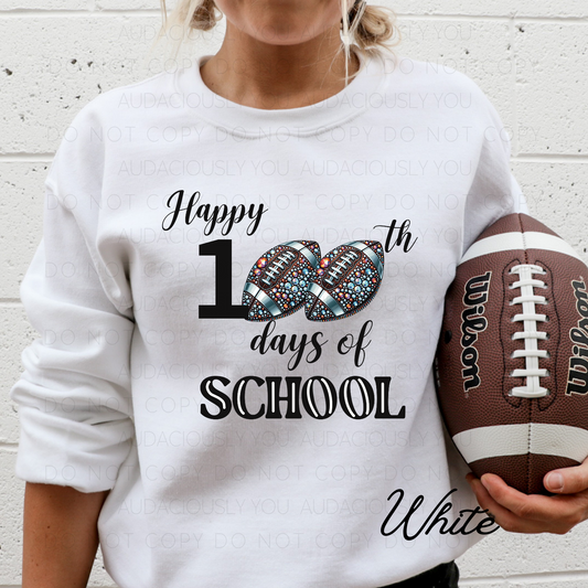 Happy 100th Days Of School (Football) Digital Download