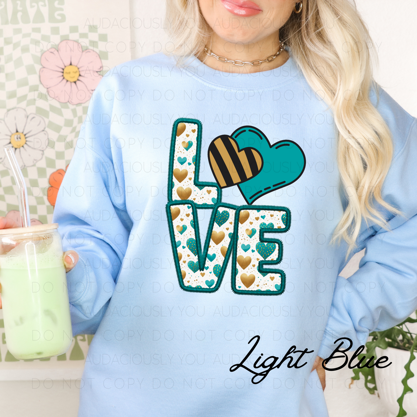 LOVE (Teal And Gold)