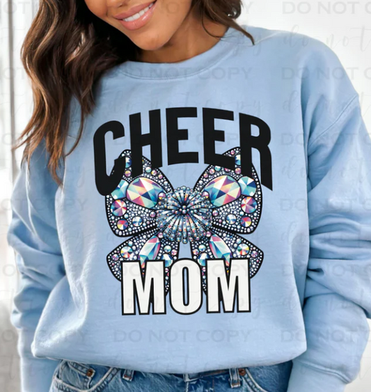 Cheer Rhinestone Bow Mom